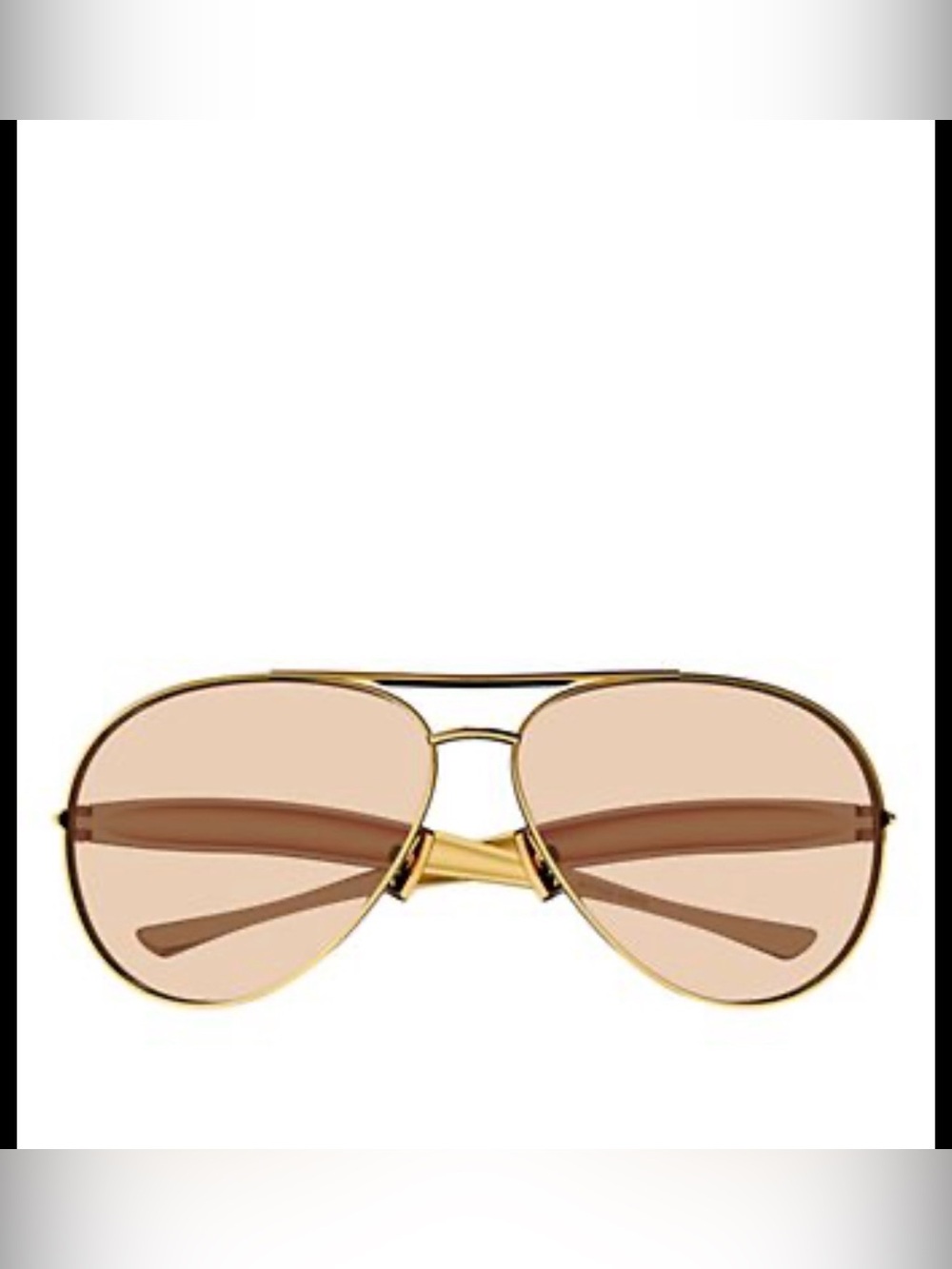 Bottega Veneta Gold Aviator Sunglasses with Brown Lenses